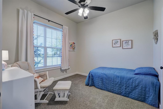 612 E Coffee Creek Rd, Edmond, OK 73034 - bedroom with multiple windows, carpet floors, baseboards, and ceiling fan