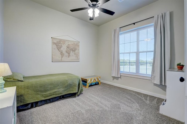 612 E Coffee Creek Rd, Edmond, OK 73034 - bedroom featuring carpet, baseboards, multiple windows, and a ceiling fan