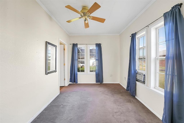 209 E 3rd St, Erick, OK 73645 - carpeted empty room with ornamental molding, plenty of natural light, and baseboards