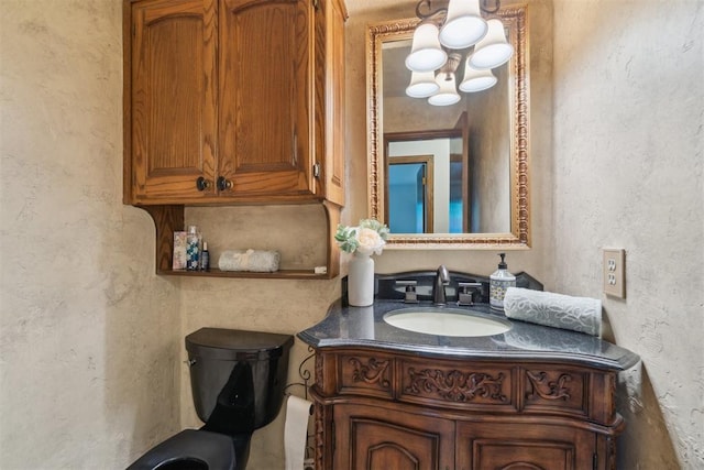 4113 Old Farm Rd, Oklahoma City, OK 73120 - half bath with a textured wall and vanity