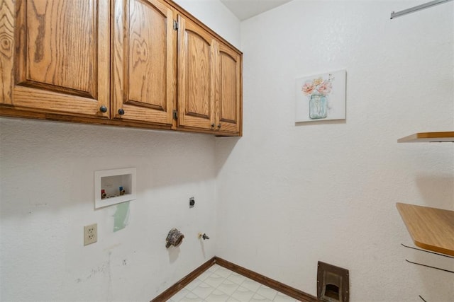 4113 Old Farm Rd, Oklahoma City, OK 73120 - washroom featuring cabinet space, hookup for a gas dryer, electric dryer hookup, and washer hookup