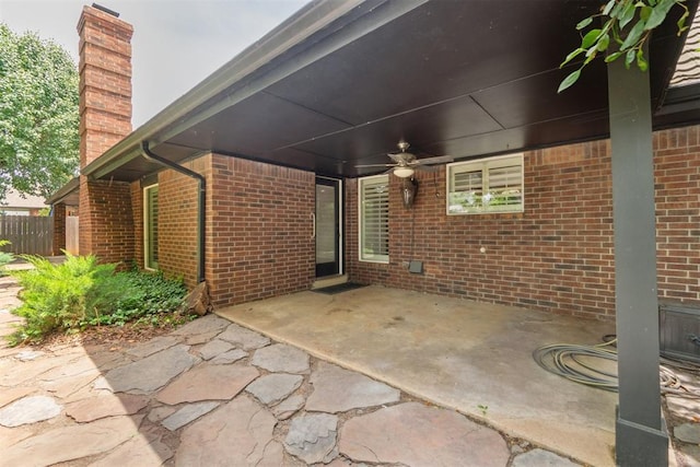 4113 Old Farm Rd, Oklahoma City, OK 73120 - view of patio / terrace featuring ceiling fan and a carport