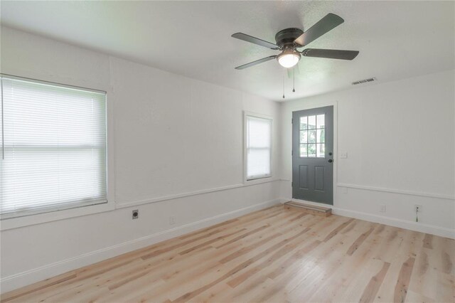 508 S Morrison Ave, El Reno, OK 73036 - empty room featuring wood finished floors, baseboards, and ceiling fan
