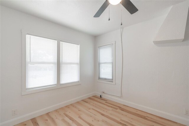 508 S Morrison Ave, El Reno, OK 73036 - unfurnished room with light wood-type flooring, baseboards, and a ceiling fan