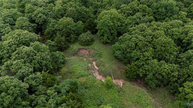 aerial view of property and surrounding area with a forest