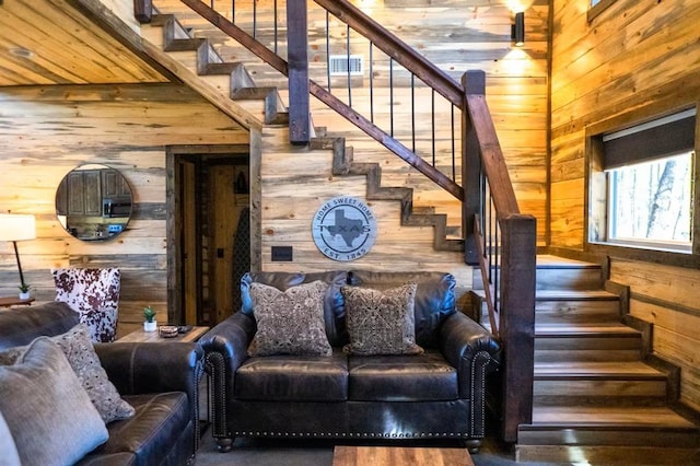 161 Champion Way, Broken Bow, OK 74728 - stairs featuring wooden walls
