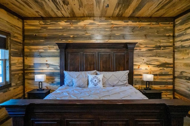 161 Champion Way, Broken Bow, OK 74728 - bedroom featuring wooden walls and wood ceiling