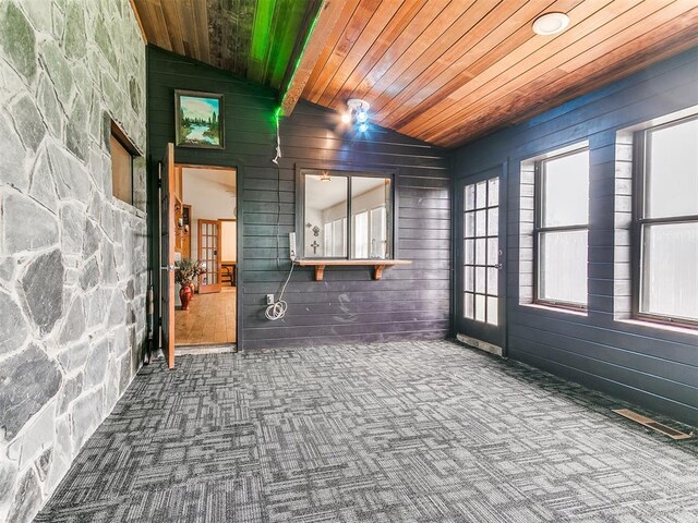 17612 Durbin Park Rd, Edmond, OK 73012 - unfurnished sunroom featuring lofted ceiling