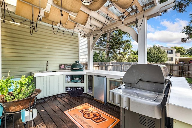516 S Macomb Ave, El Reno, OK 73036 - wooden deck with a sink