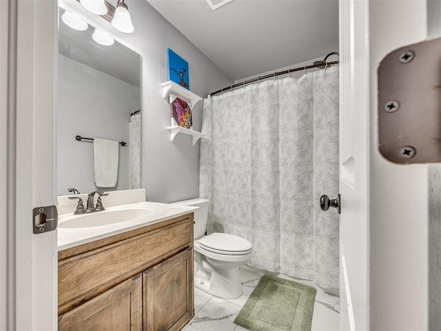 5805 Marblewood Dr, Oklahoma City, OK 73179 - full bathroom with vanity and toilet