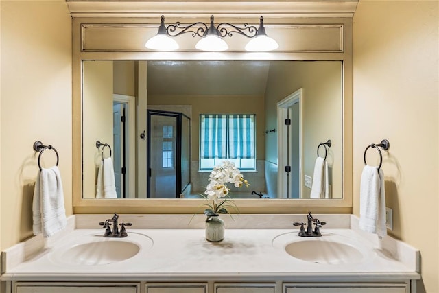 6373 Stone Valley Dr, Edmond, OK 73034 - full bathroom with double vanity