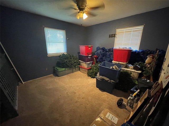 513 E Monroe St, Maud, OK 74854 - storage room with ceiling fan