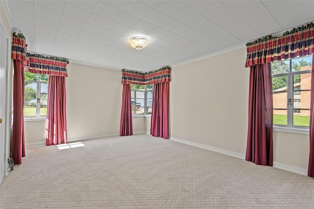 1616 SW 6th Ave, Ardmore, OK 73401 - empty room featuring carpet, ornamental molding, and baseboards