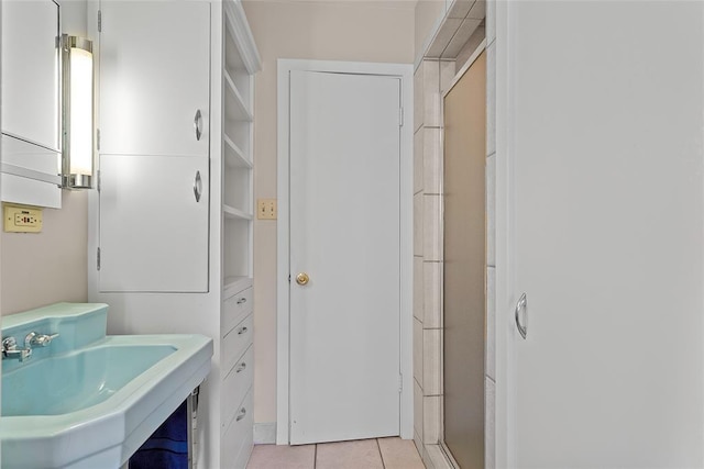 1616 SW 6th Ave, Ardmore, OK 73401 - full bath featuring a sink, tile patterned flooring, and a shower with shower door