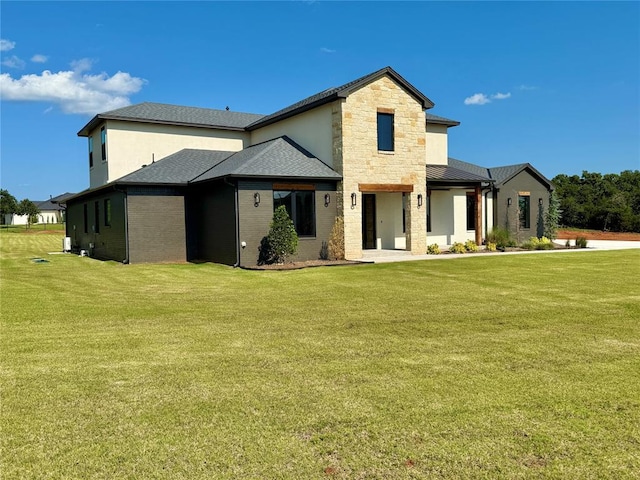 3320 Somerset Farms Rd, Newalla, OK 74857 - view of front facade featuring a front lawn and stone siding