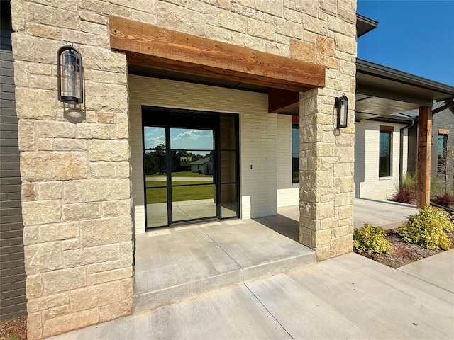 3320 Somerset Farms Rd, Newalla, OK 74857 - entrance to property featuring stone siding