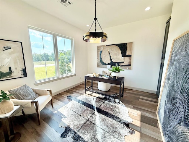 3320 Somerset Farms Rd, Newalla, OK 74857 - office area with wood finished floors, recessed lighting, and baseboards
