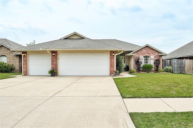 4236 Notting Hill Dr, Moore, OK 73160 - ranch-style home featuring concrete driveway, an attached garage, brick siding, and roof with shingles