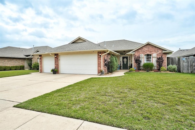 4236 Notting Hill Dr, Moore, OK 73160 - ranch-style home featuring a garage, concrete driveway, and brick siding