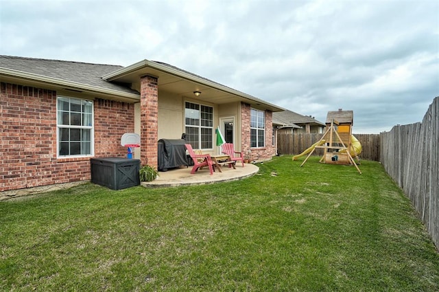 4236 Notting Hill Dr, Moore, OK 73160 - view of yard with a patio and a playground