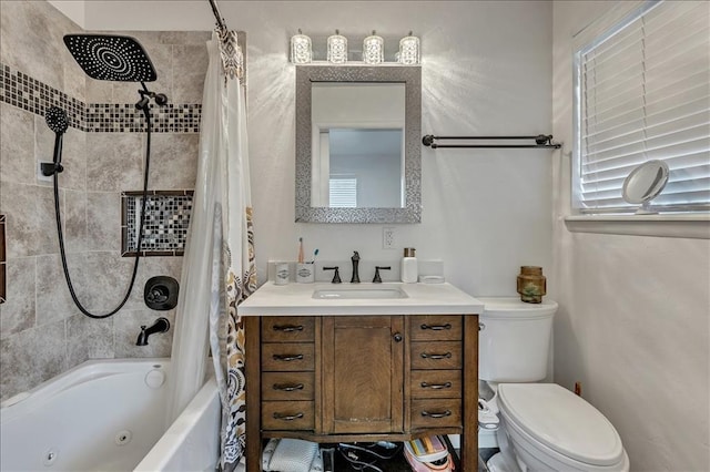 912 SW 4th Pl, Moore, OK 73160 - full bath featuring toilet, a combined bath / shower with jetted tub, and vanity