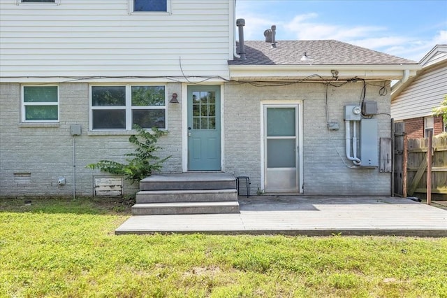 615 Ridgecrest Rd, Edmond, OK 73013 - back of house with a deck and brick siding