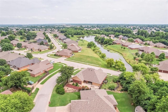 709 S Greengate Dr, Yukon, OK 73099 - aerial view of residential area featuring a nearby body of water