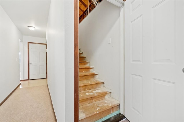 709 S Greengate Dr, Yukon, OK 73099 - staircase with carpet and baseboards