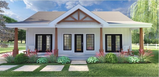 1323 NW 2nd St, Oklahoma City, OK 73106 - view of front of property with french doors and covered porch