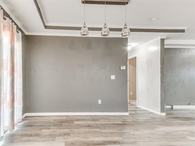 12325 Spring Meadows Rd, Yukon, OK 73099 - empty room with crown molding, wood finished floors, and baseboards