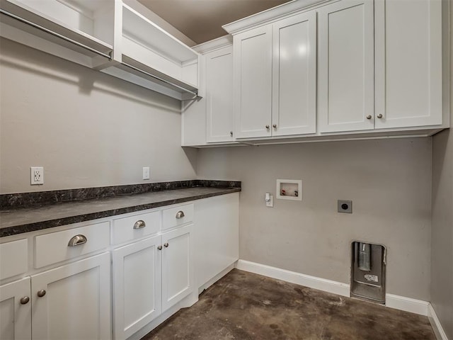 5021 SE 12th Ave, Washington, OK 73093 - laundry room featuring cabinet space, electric dryer hookup, and washer hookup