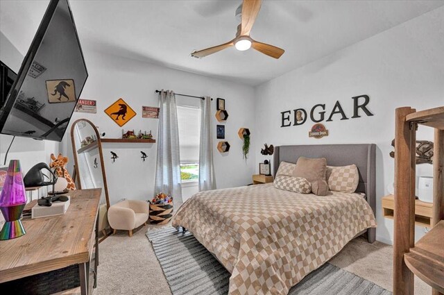 1049 Dorsi Way, Newcastle, OK 73065 - bedroom featuring carpet and a ceiling fan