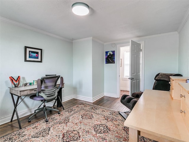 2647 NW 24th St, Oklahoma City, OK 73107 - office with wood finished floors, baseboards, and crown molding