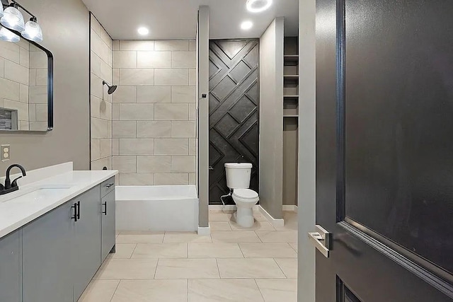 1533 NE 26th St, Oklahoma City, OK 73111 - full bathroom featuring vanity, tile patterned flooring, and shower / bath combination