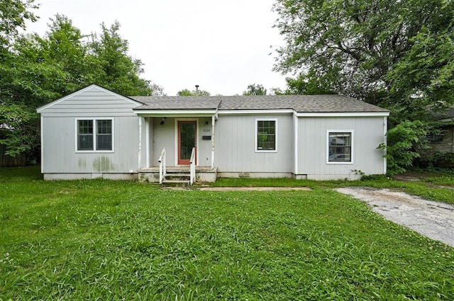 4110 SE 11th St, Oklahoma City, OK 73115 - single story home with a front lawn, a shingled roof, and crawl space