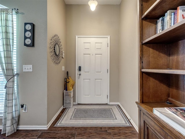 1816 Concord Pl, Norman, OK 73071 - foyer entrance with dark wood-style floors and baseboards