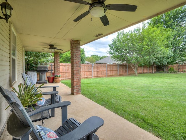 1816 Concord Pl, Norman, OK 73071 - view of patio / terrace with ceiling fan