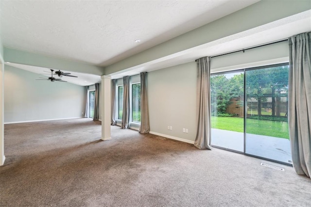 4208 Briarcrest St, Norman, OK 73072 - unfurnished living room with carpet flooring and a ceiling fan