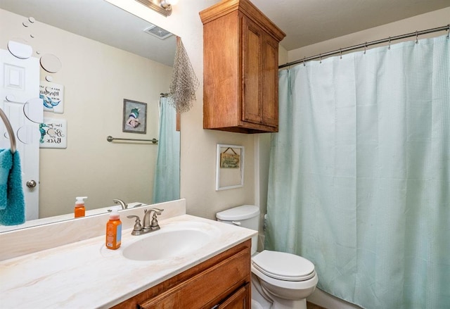 2365 Turtlewood River Rd, Midwest City, OK 73130 - full bath with vanity, toilet, and a shower with shower curtain