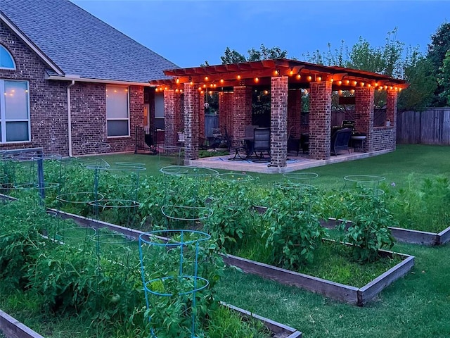 2717 Cordgrass Ln, Edmond, OK 73013 - view of yard with a garden, a patio, and a pergola