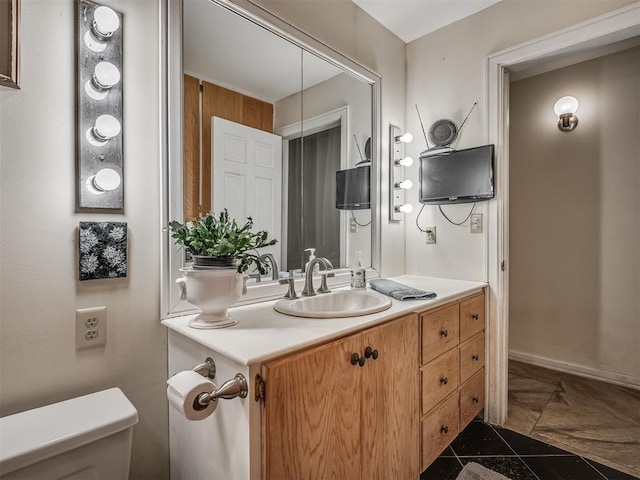2604 Jeannes Trl, Edmond, OK 73012 - half bath featuring vanity and toilet