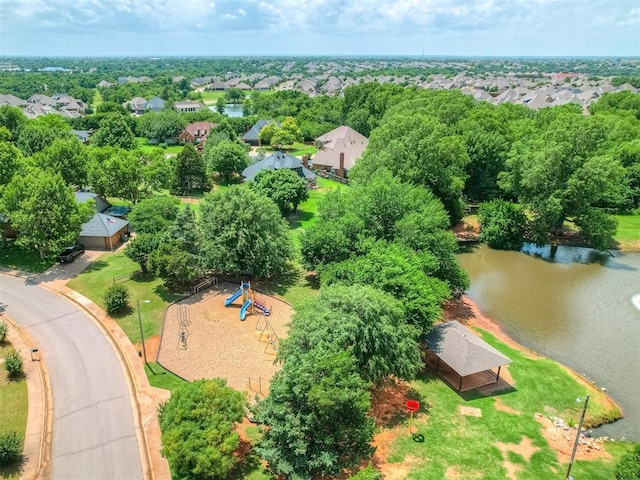 2604 Jeannes Trl, Edmond, OK 73012 - aerial view of residential area featuring a nearby body of water
