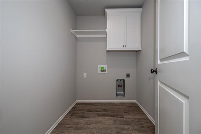 2000 W Flintlock Way, Mustang, OK 73065 - washroom featuring hookup for an electric dryer, hookup for a washing machine, dark wood finished floors, and baseboards