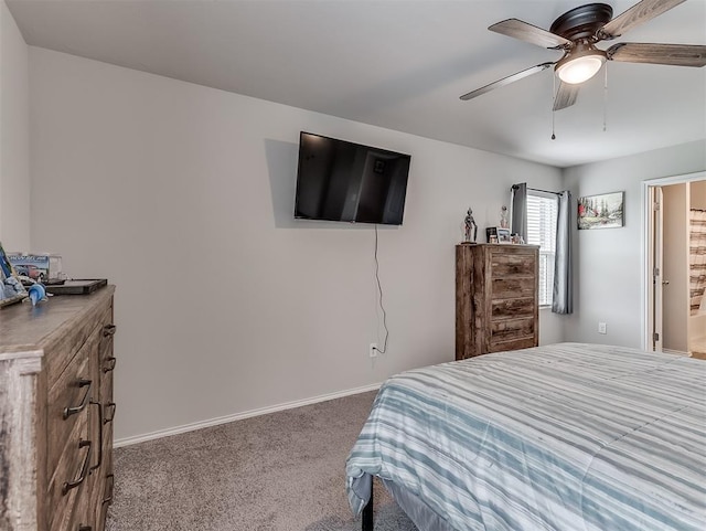 42173 N Max Henry Dr, Shawnee, OK 74804 - carpeted bedroom with baseboards and a ceiling fan