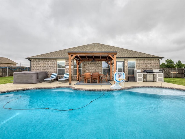 42173 N Max Henry Dr, Shawnee, OK 74804 - view of pool with a patio area, a gazebo, and outdoor dining space