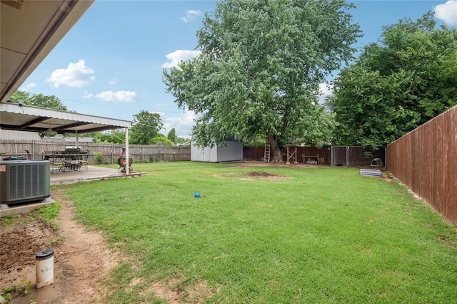 201 Vine St, Yukon, OK 73099 - view of yard with cooling unit and a patio