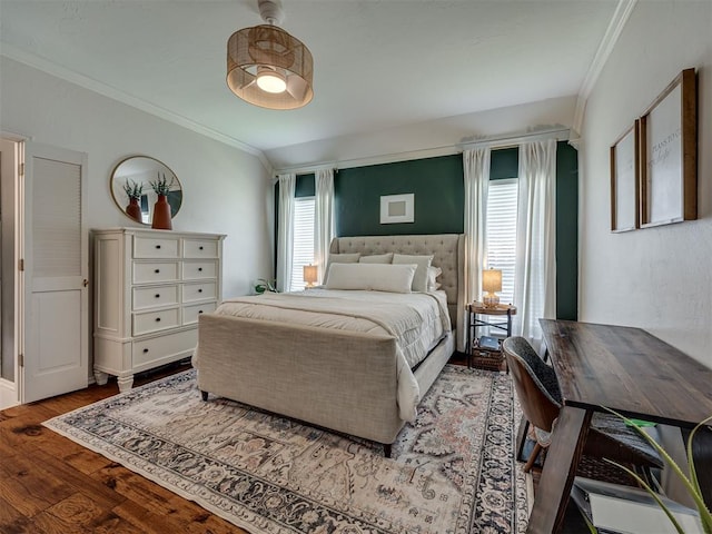 13925 Middleberry Rd, Edmond, OK 73013 - bedroom with crown molding and wood finished floors
