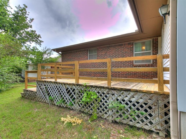 1545 N Pennsylvania Ave, Shawnee, OK 74804 - deck at dusk with a lawn
