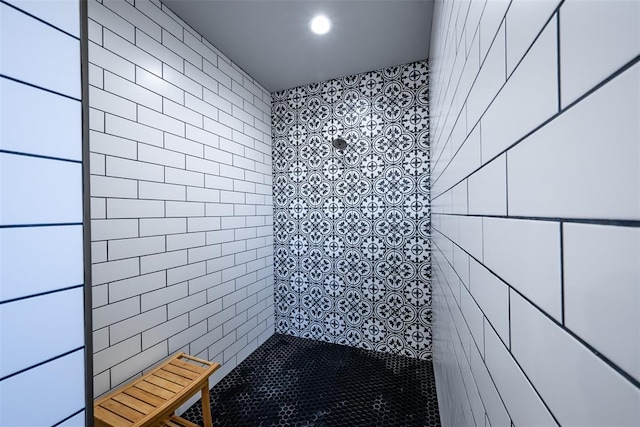 8725 NW Kensington Pl, Lawton, OK 73505 - full bath with tiled shower and tile walls