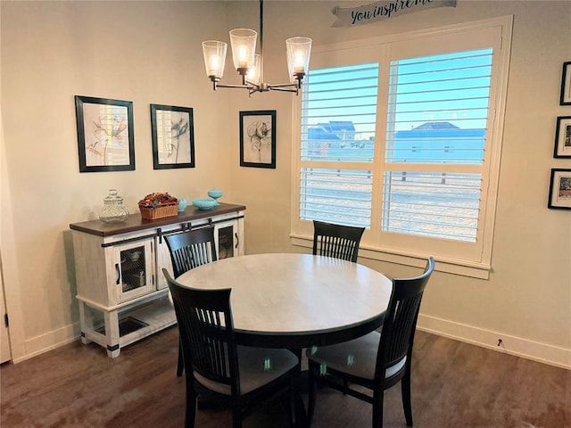 2320 Dixie Dr, Blanchard, OK 73010 - dining room with baseboards, plenty of natural light, and a chandelier